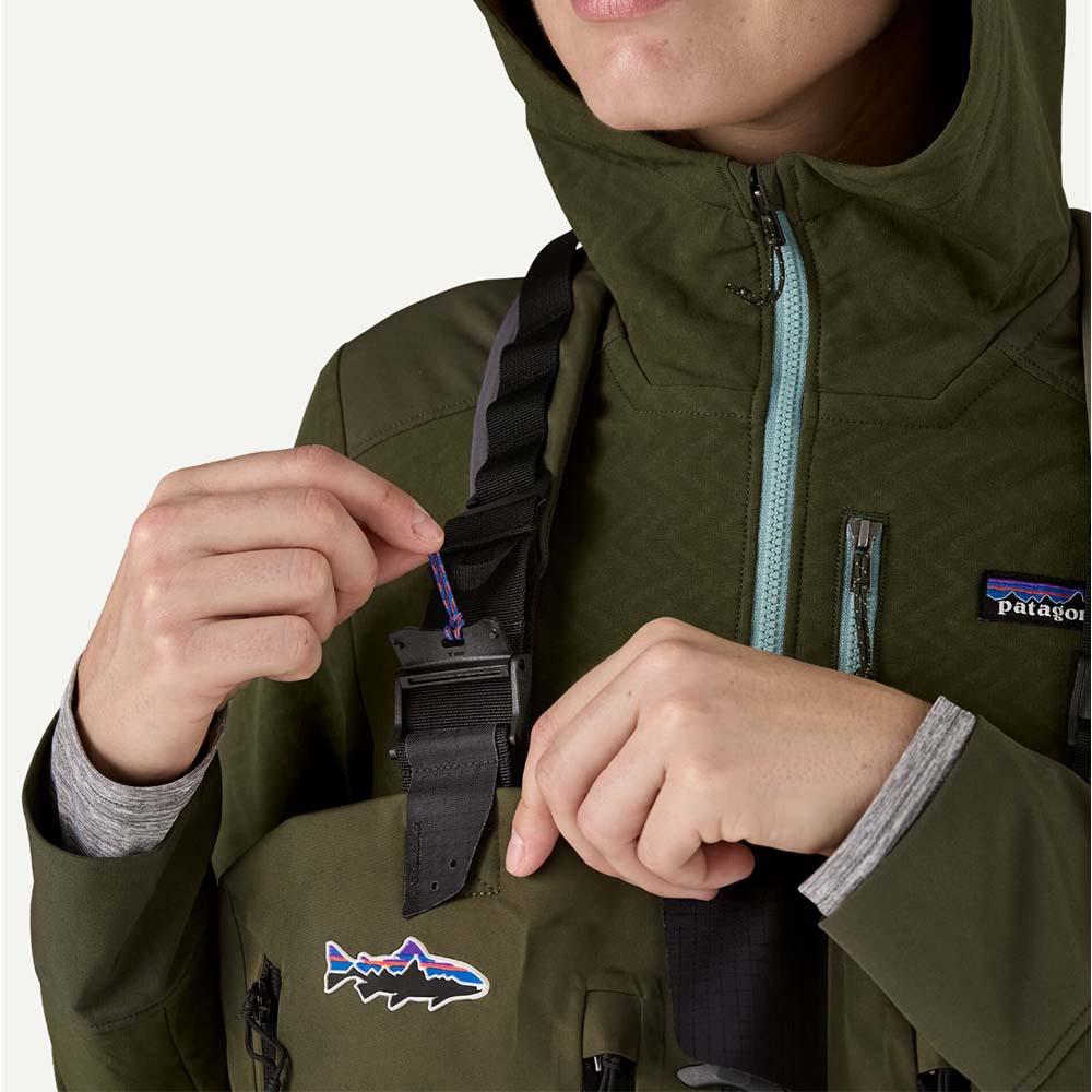 Patagonia Swiftcurrent Expedition Zip Front Waders Women's in Basin Green